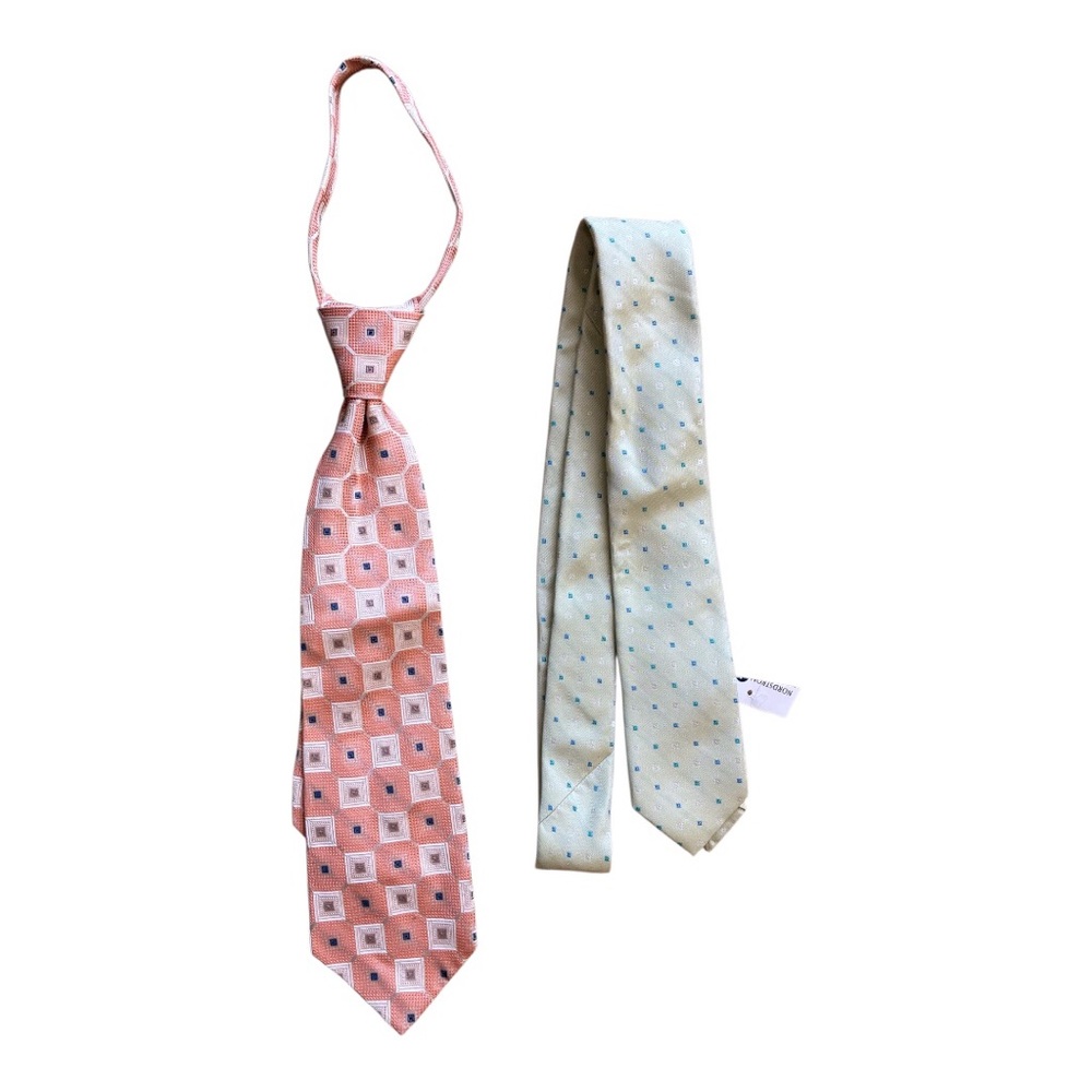 Nordstrom Little Boys Silk Necktie Lot Jacobs & Roberts Borcello Two Ties NEW
